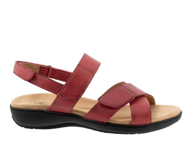 Women's Trotters River Sandals in Dark Red color