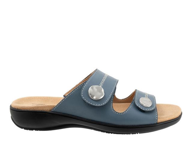 Women's Trotters Ruthie Stitch Sandals in Dusty Blue color