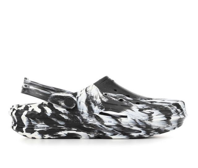 Men's Crocs Off Grid Marbled Clog in Black/White color