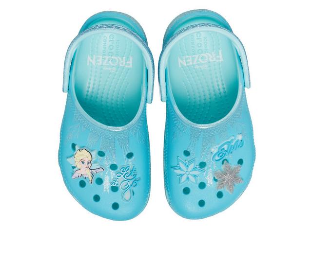 Kids' Crocs Infant & Toddler Classic Frozen Elsa Clogs in Blue/White color