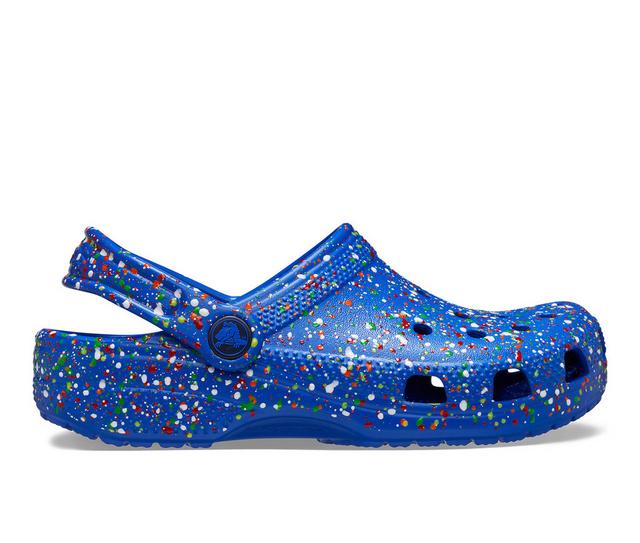Kids' Crocs Little Kids Crocs Classic Paint Splatter Clog in Blue Bolt color