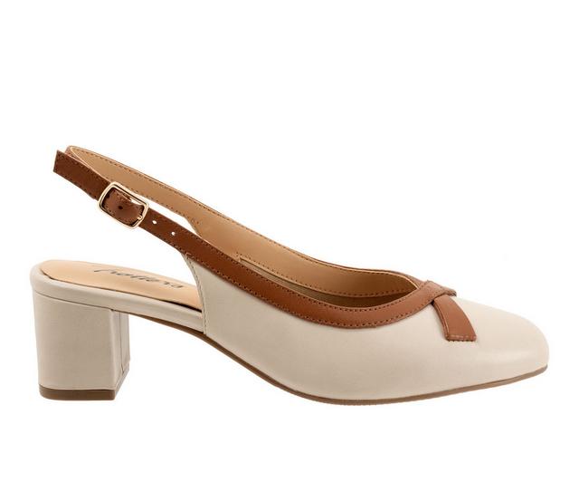 Women's Trotters Dalani Slingback Pumps in Ivory/Tan color