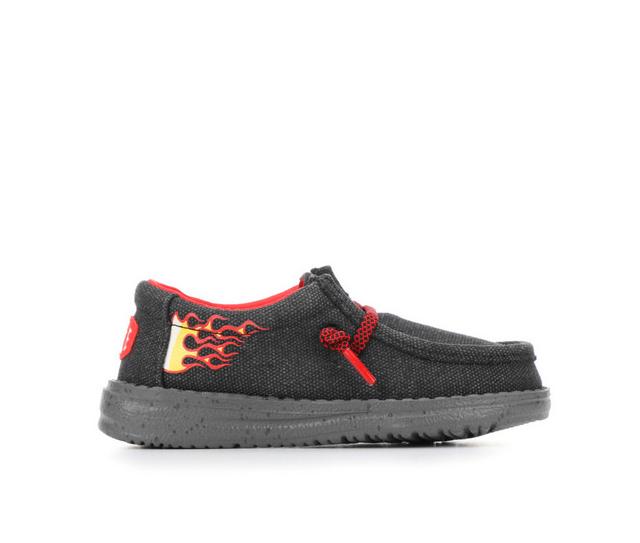 Boys' HEYDUDE Toddler Wally Hot Wheels Casual Shoes in Black/Multi color