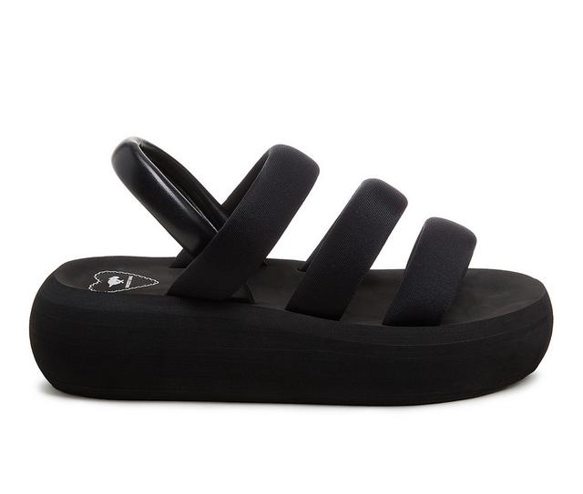 Women's Rocket Dog Smile Platform Sandals in Black color