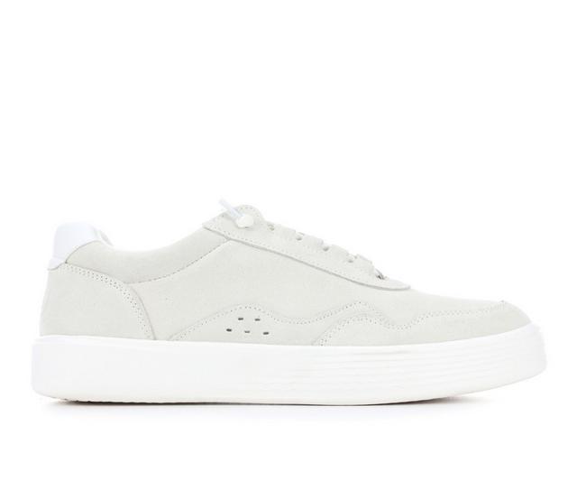 Men's HEYDUDE Hudson Suede Vintage Varsity-M Casual Shoes in White/White color