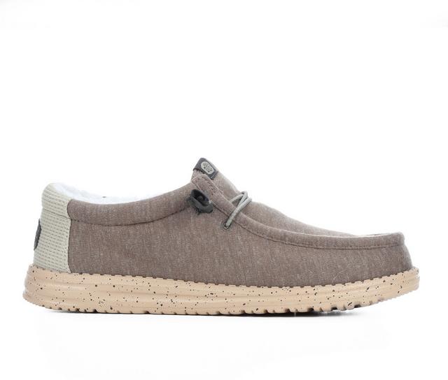 Men's HEYDUDE Wally Warmth Knit Casual Shoes in Beige/White color