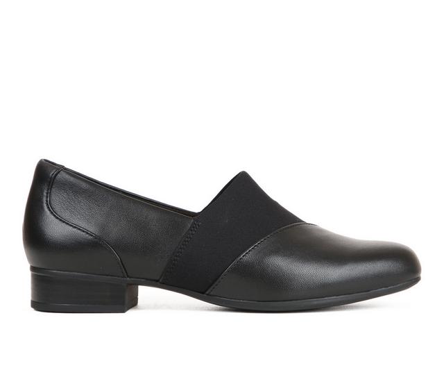 Women's Clarks Juliet Gem Shoes in Black Leather color