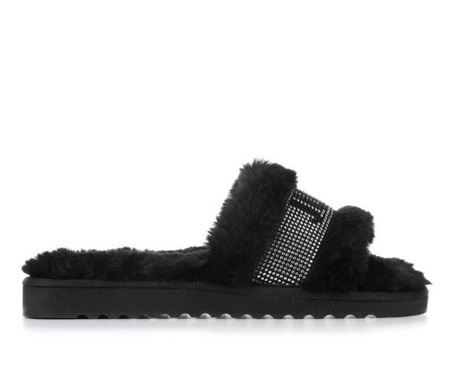 Juicy Halo 2 Slippers in Black Fur color