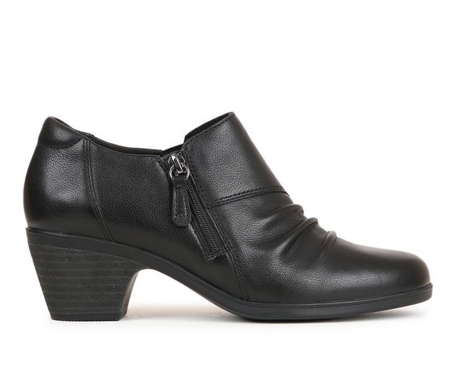 Women's Clarks Emily2 Braley Booties in Black Leather color