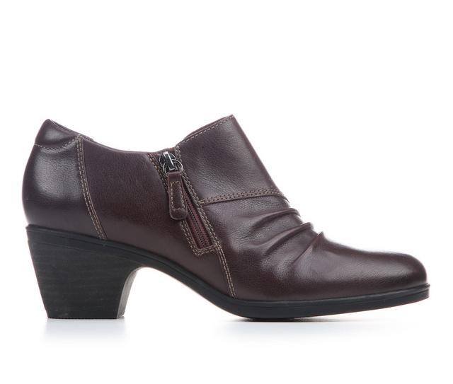 Women's Clarks Emily2 Braley Booties in Brown Leather color