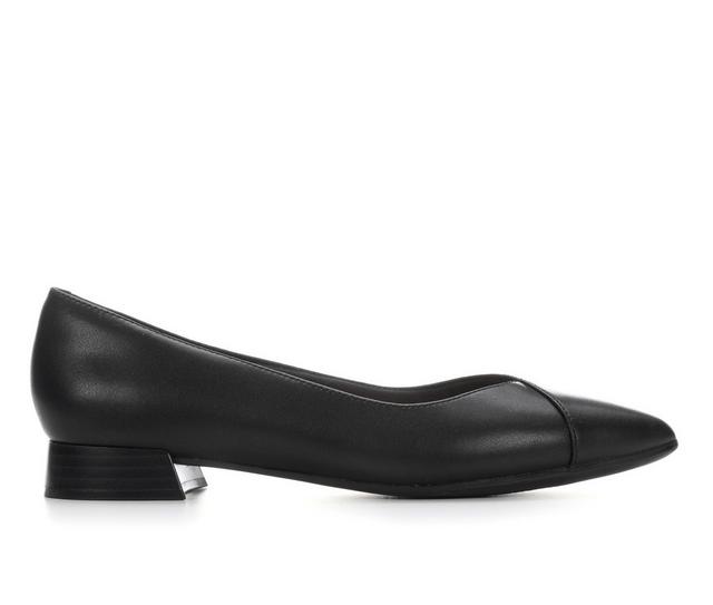 Women's Clarks Natayn Wish Flats in Black Leather color