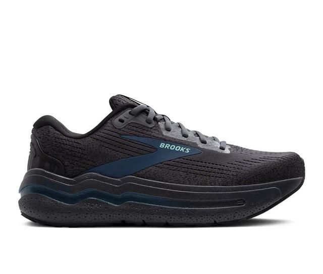 Men's Brooks Ghost Max 2 Running Shoes in Black/Blue color