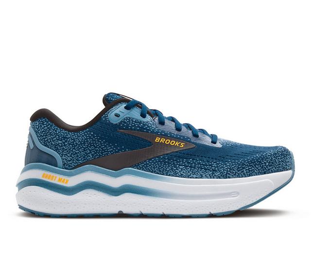 Men's Brooks Ghost Max 2 Running Shoes in Aqua/Orange color