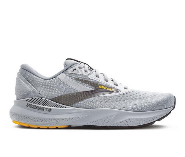 Men's Brooks Adrenaline GTS 24 Running Shoes in Alloy/Wht/Gold color