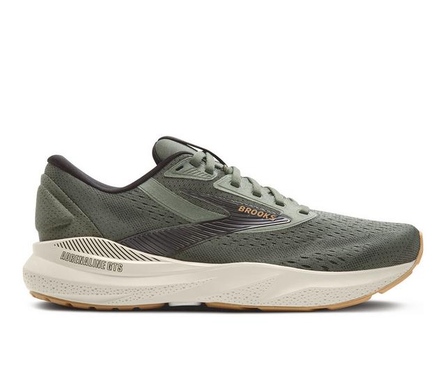 Men's Brooks Adrenaline GTS 24 Running Shoes in Thyme/Black color