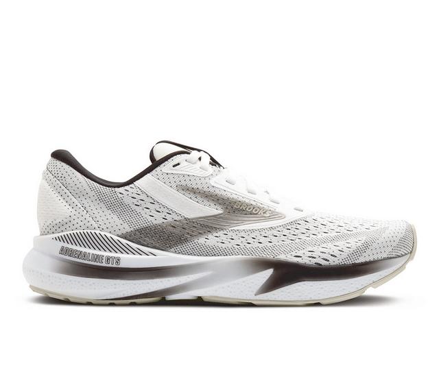 Men's Brooks Adrenaline GTS 24 Running Shoes in White/Black color