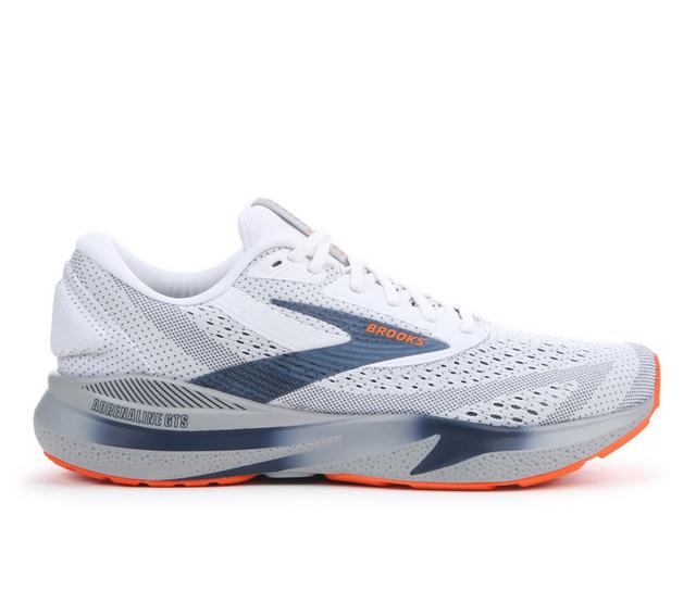 Men's Brooks Adrenaline GTS 24 Running Shoes in White/Grey color