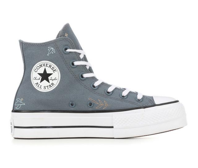 Women's Converse Chuck Taylor All Star Platform Lift Sneakers in Teal/Wht/Blk color