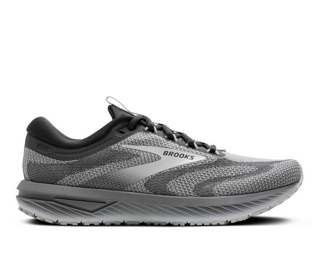 Men's Brooks Revel 7 Running Shoes in Grey/Black color