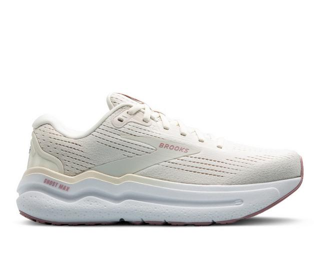 Women's Brooks Ghost Max 2 Running Shoes in Coconut/Grey color