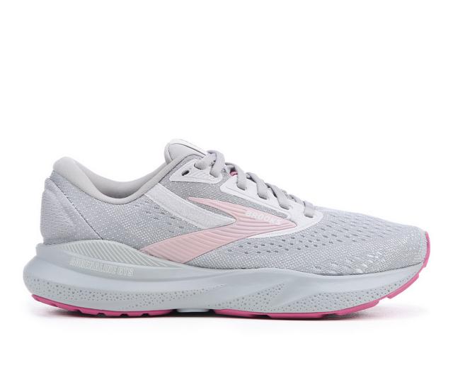 Women's Brooks Adrenaline GTS 24 Running Shoes in Alloy/White color