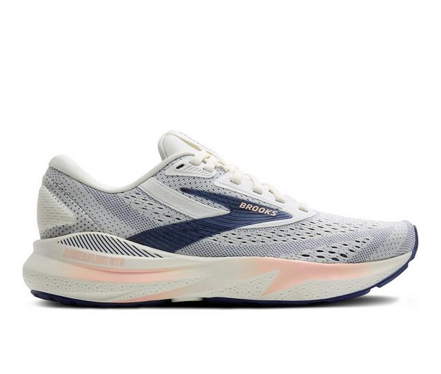Women's Brooks Adrenaline GTS 24 Running Shoes in Grey/Peach color