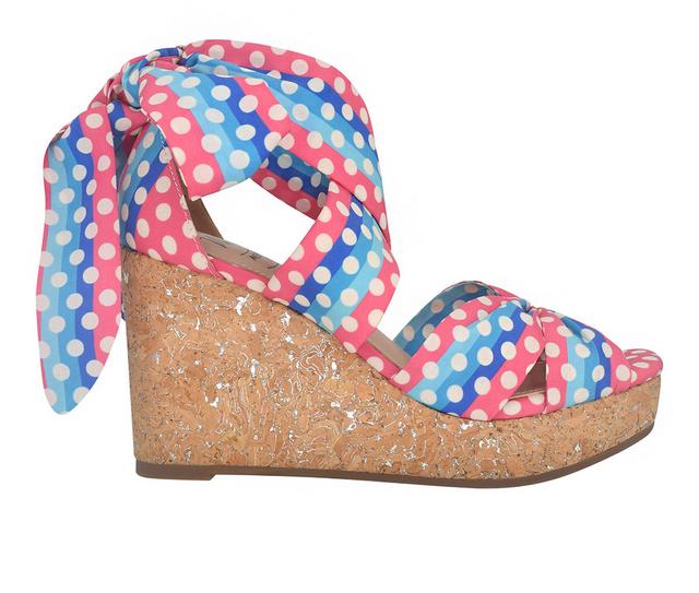 Women's Impo Orabelle Wedge Sandals in Pink/Blue Multi color