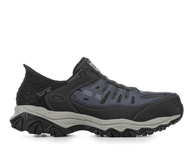 Men's Skechers Work 200211 Cankton Slip-Ins Work Shoes in Navy color