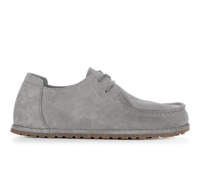Men's Birkenstock Mens Birkenstock Utti Lace Up Casual Shoes in Whale Gray color