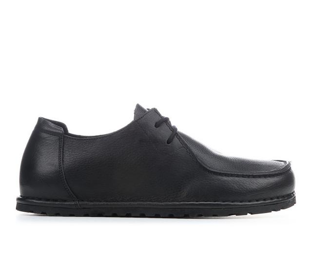 Men's Birkenstock Mens Birkenstock Utti Lace Up Casual Shoes in Black Leather color
