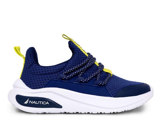 Boys' Nautica Little Kid & Big Kid Swimm B Sneaker in cobalt lime color