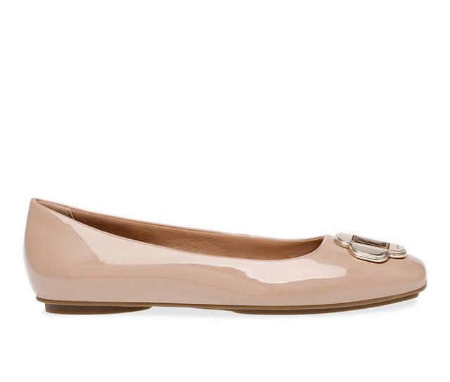 Women's Anne Klein Adalee Flats in Nude Patent color