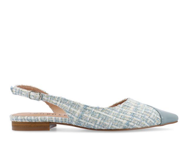 Women's Journee Collection Daphnne Slingback Flats in Blue color