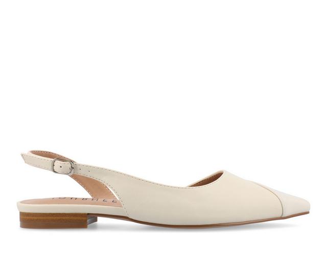Women's Journee Collection Daphnne Slingback Flats in Ivory color
