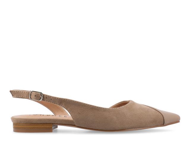 Women's Journee Collection Daphnne Slingback Flats in Taupe color