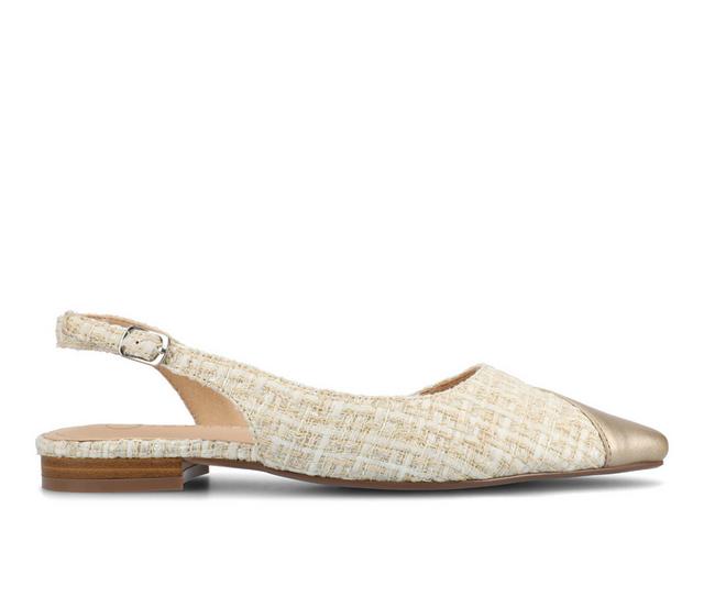 Women's Journee Collection Daphnne Slingback Flats in Champagne color