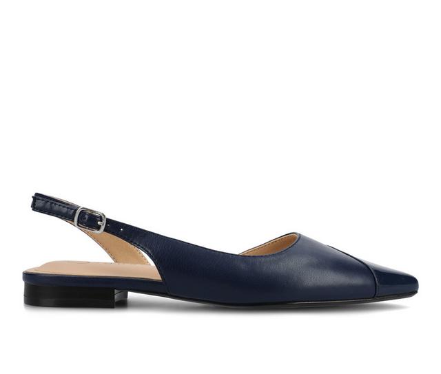 Women's Journee Collection Daphnne Slingback Flats in Navy color
