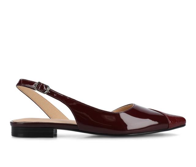 Women's Journee Collection Daphnne Slingback Flats in Oxblood color