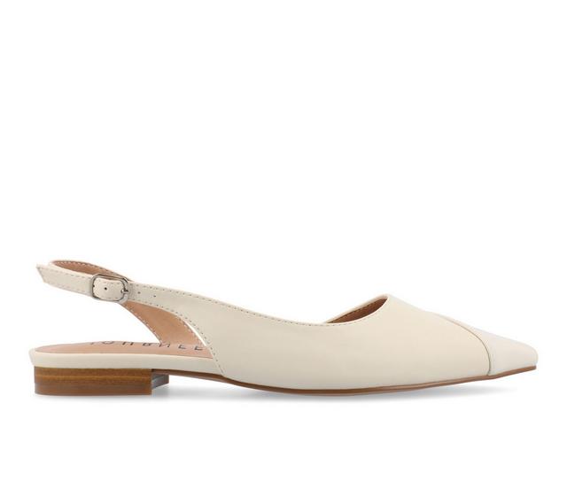 Women's Journee Collection Daphnne Slingback Flats in Ivory Wide color