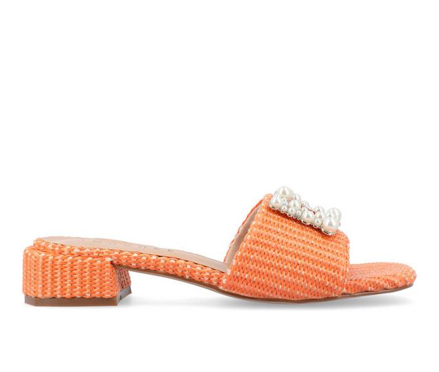 Women's Journee Collection Justina Dress Sandals in Orange color