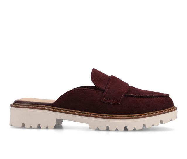Women's Journee Collection Mycah Mules in Oxblood color