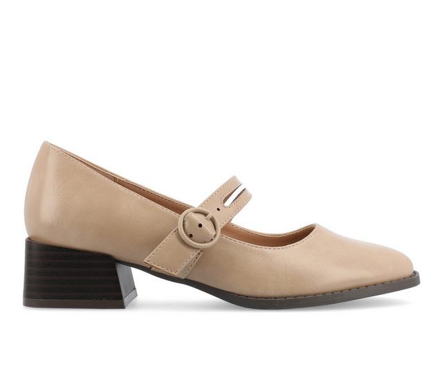 Women's Journee Collection Savvi Mary Jane Pumps in Sand color