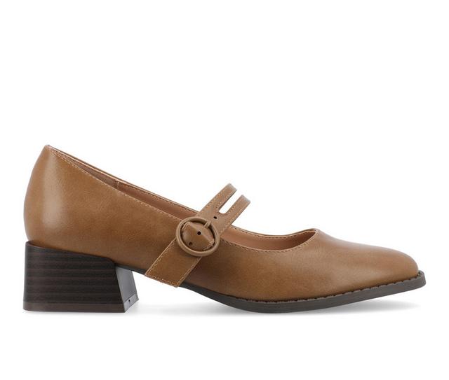 Women's Journee Collection Savvi Mary Jane Pumps in Tan color