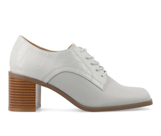 Women's Journee Collection Sylvan Oxford Pumps in Grey color