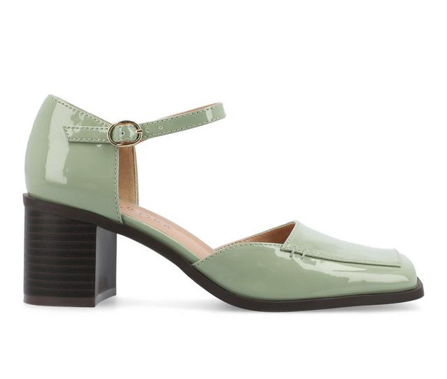 Women's Journee Collection Evangeline Pumps in Patent/Green color
