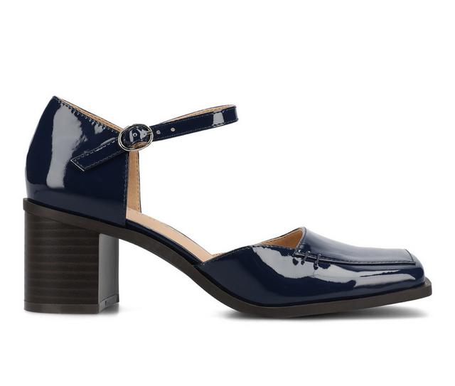 Women's Journee Collection Evangeline Pumps in Navy Patent color