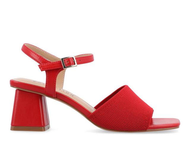 Women's Journee Collection Evylinn Dress Sandals in Red color