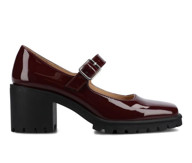 Women's Journee Collection Gladys Mary Jane Pumps in Oxblood color