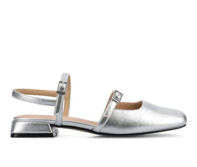 Women's Journee Collection Gretchenn Mary Janes in Silver color