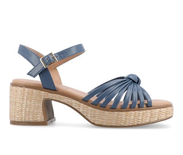 Women's Journee Collection Hally Dress Sandals in Blue color